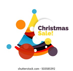 Abstract geometric Christmas banner. Vector illustration with copyspace