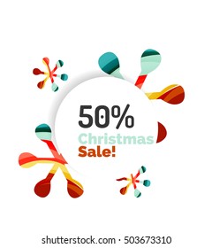 Abstract geometric Christmas banner. Vector illustration with copyspace