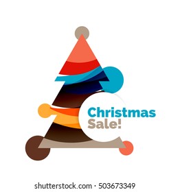 Pancarta de Navidad geométrica abstracta. Ilustración vectorial con espacio de copia
