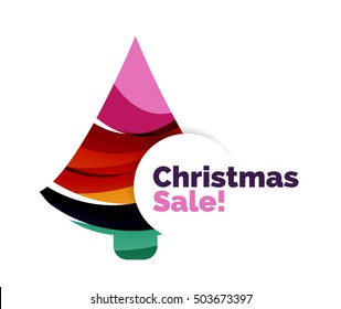 Abstract geometric Christmas banner. Vector illustration with copyspace