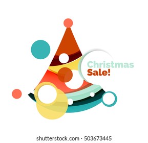 Abstract geometric Christmas banner. Vector illustration with copyspace