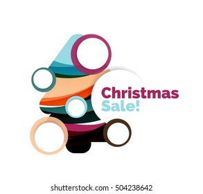 Abstract geometric Christmas banner. Vector illustration with copyspace