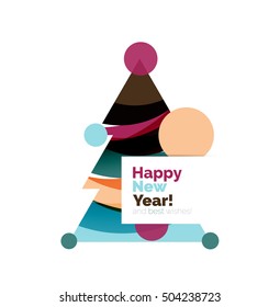 Banner de Natal geométrico abstrato. Ilustração vetorial com copyspace