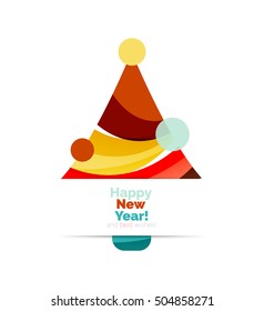 Pancarta de Navidad geométrica abstracta. Ilustración vectorial con espacio de copia