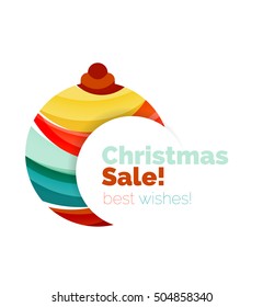 Abstract geometric Christmas banner. Vector illustration with copyspace