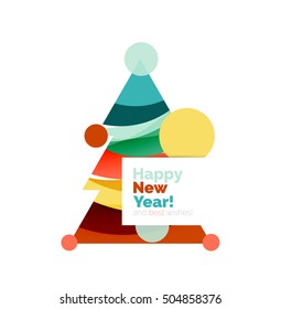 Abstract geometric Christmas banner. Vector illustration with copyspace