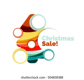 Pancarta de Navidad geométrica abstracta. Ilustración vectorial con espacio de copia