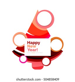 Abstract geometric Christmas banner. Vector illustration with copyspace