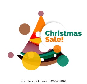 Abstract geometric Christmas banner. Vector illustration with copyspace