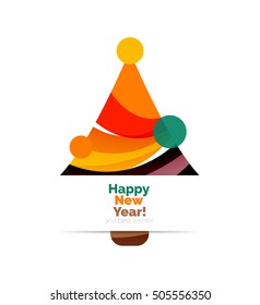 Abstract geometric Christmas banner. Vector illustration with copyspace