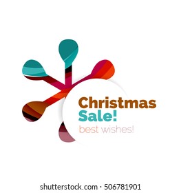 Abstract geometric Christmas banner. Vector illustration with copyspace