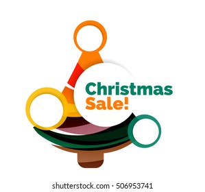 Abstract geometric Christmas banner. Vector illustration with copyspace