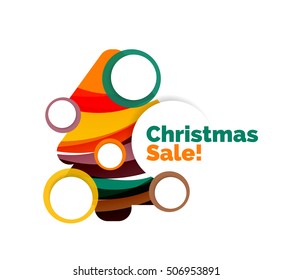 Abstract geometric Christmas banner. Vector illustration with copyspace