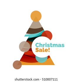 Abstract geometric Christmas banner. Vector illustration with copyspace