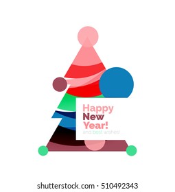 Abstract geometric Christmas banner. Vector illustration with copyspace
