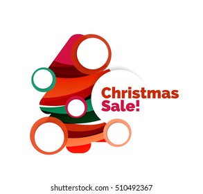 Abstract geometric Christmas banner. Vector illustration with copyspace