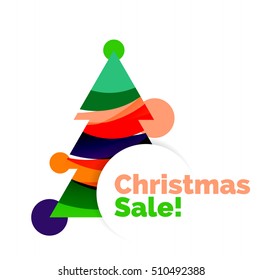 Abstract geometric Christmas banner. Vector illustration with copyspace