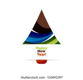 Abstract geometric Christmas banner. Vector illustration with copyspace