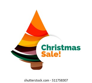 Abstract geometric Christmas banner. Vector illustration with copyspace