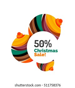 Abstract geometric Christmas banner. Vector illustration with copyspace