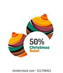 Abstract geometric Christmas banner. Vector illustration with copyspace