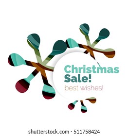 Abstract geometric Christmas banner. Vector illustration with copyspace