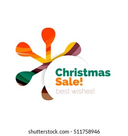 Abstract geometric Christmas banner. Vector illustration with copyspace