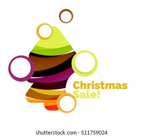 Pancarta de Navidad geométrica abstracta. Ilustración vectorial con espacio de copia