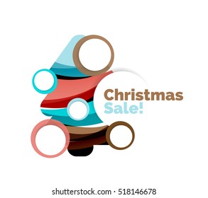 Abstract geometric Christmas banner. Vector illustration with copyspace