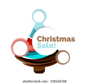 Abstract geometric Christmas banner. Vector illustration with copyspace