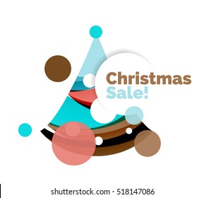 Abstract geometric Christmas banner. Vector illustration with copyspace