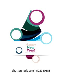 Abstract geometric Christmas banner. Vector illustration with copyspace