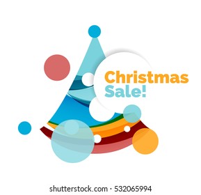 Pancarta de Navidad geométrica abstracta. Ilustración vectorial con espacio de copia