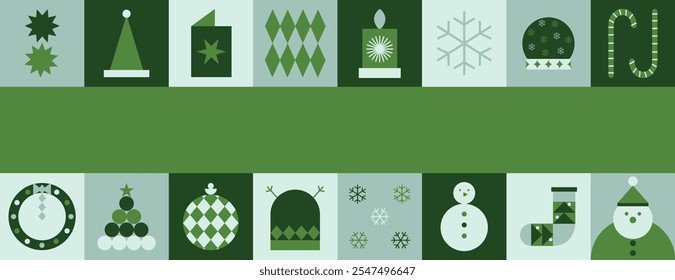 Abstract Geometric Christmas illustration Background