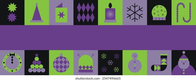 Abstract Geometric Christmas illustration Background