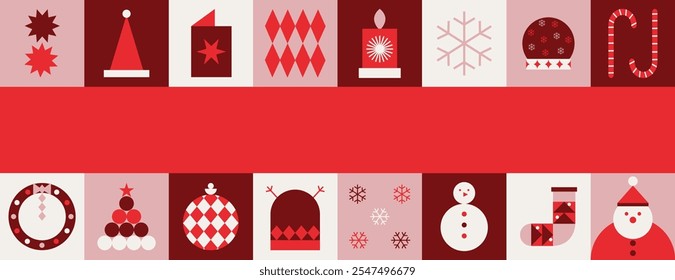 Abstract Geometric Christmas illustration Background