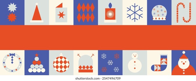 Abstract Geometric Christmas illustration Background