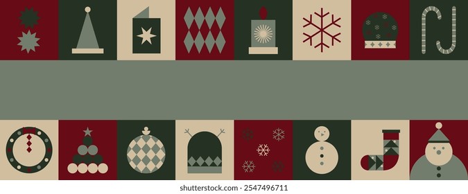 Abstract Geometric Christmas illustration Background
