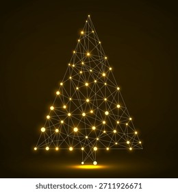 Árbol de Navidad geométrico Abstractas de líneas y puntos, Vector