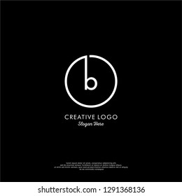 abstract geometric circle b logo letter design concept