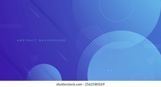 Abstract geometric circle background art design with blue color pattern background. Eps10 vector