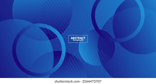 Abstract geometric circle background art design with blue color pattern background. Vector Eps10