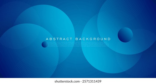 Abstract geometric circle background art design with blue color pattern background. Eps10 vector