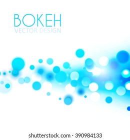 Abstract Geometric Circle Background. Abstract Blue Bokeh Effect in White Background. Vector illustration