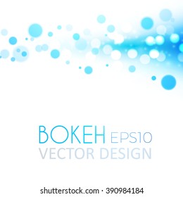 Abstract Geometric Circle Background. Abstract Blue Bokeh Effect in White Background. Vector illustration