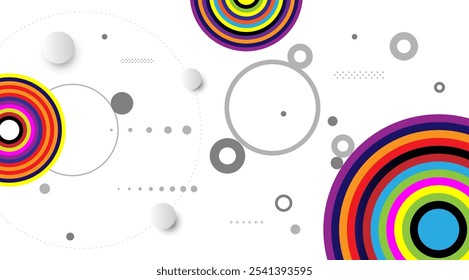 Abstractas diseño geométrico de fondo circular. Simulación mínima de universo y planeta de ciclo