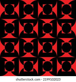 abstract geometric circle background.seamless black circle pattern.vector pattern circle and square Black and red.geometric print illustration.fabric pattern.geometric product design.tile pattern.