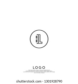abstract geometric circle BL logo letters design concept in shadow shape