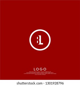 abstract geometric circle BL logo letters design concept in shadow shape