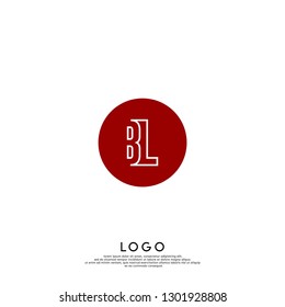 abstract geometric circle BL logo letters design concept in shadow shape